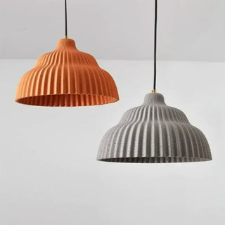 PLEGRO Ceramic Pleated Gray Orange Ceiling Light – view 5