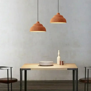PLEGRO Ceramic Pleated Gray Orange Ceiling Light – view 2