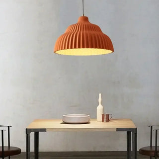 PLEGRO Ceramic Pleated Gray Orange Ceiling Light – view 3