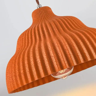 PLEGRO Ceramic Pleated Gray Orange Ceiling Light – view 6