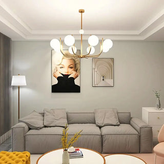 MAJI Brass Opaline Globe Classic Chandelier Ceiling Light – view 4