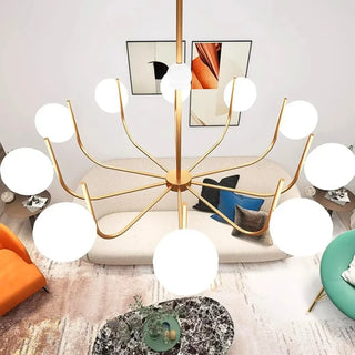 MAJI Brass Opaline Globe Classic Chandelier Ceiling Light – view 6