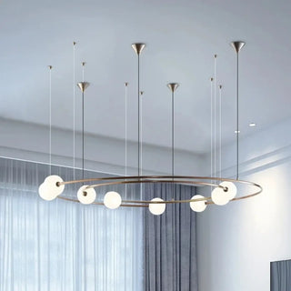 AERI Circular Glass Globes and Gilded Metal Ceiling Light – view 5
