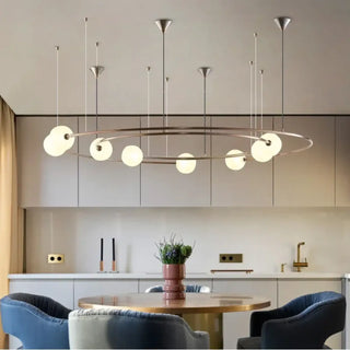 AERI Circular Glass Globes and Gilded Metal Ceiling Light – view 1