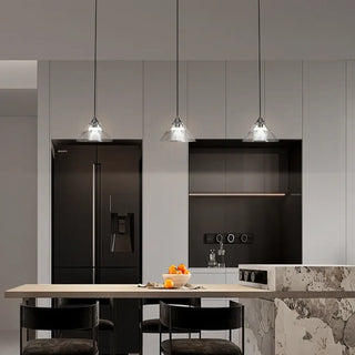 POLLE Conical Minimalist Striped Glass Kitchen Ceiling Light – view 4