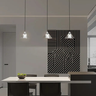 POLLE Conical Minimalist Striped Glass Kitchen Ceiling Light – view 5