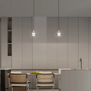 POLLE Conical Minimalist Striped Glass Kitchen Ceiling Light – view 2