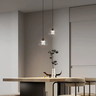 POLLE Conical Minimalist Striped Glass Kitchen Ceiling Light – view 3