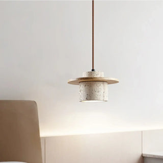 METONGE Contemporary Marble and Natural Wood Ceiling Light – view 5