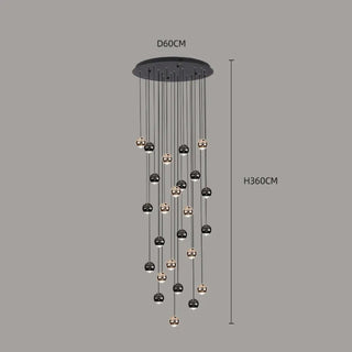 CASCOU Contemporary Cascade Black and Gilded Balls Ceiling Light – view 12