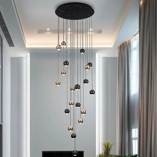 CASCOU Contemporary Cascade Black and Gilded Balls Ceiling Light – view 6