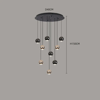 CASCOU Contemporary Cascade Black and Gilded Balls Ceiling Light – view 7