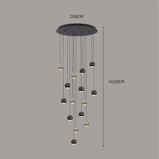 CASCOU Contemporary Cascade Black and Gilded Balls Ceiling Light – view 9