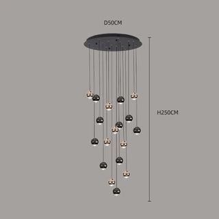 CASCOU Contemporary Cascade Black and Gilded Balls Ceiling Light – view 10