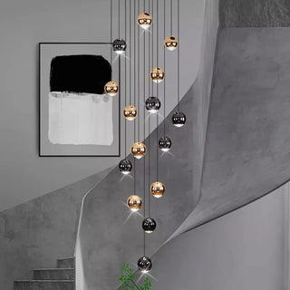 CASCOU Contemporary Cascade Black and Gilded Balls Ceiling Light – view 3