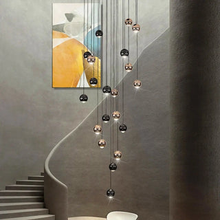 CASCOU Contemporary Cascade Black and Gilded Balls Ceiling Light – view 5