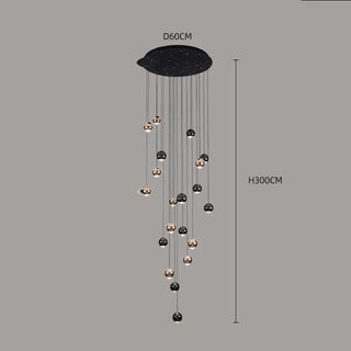 CASCOU Contemporary Cascade Black and Gilded Balls Ceiling Light – view 11