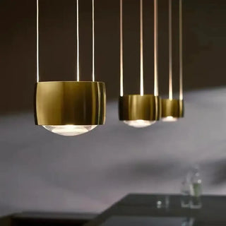 Gold pendant lamp, delicate linear design, contemporary ceiling hanging light