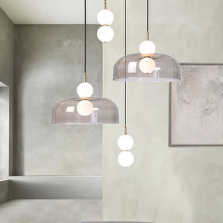 PANGAL Contemporary Transparent Glass Globe Pendant – view 1