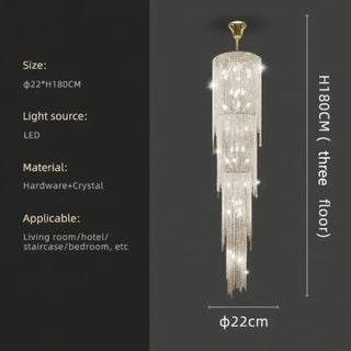 LUXURY Crystal Long Vertical LED Ceiling Light