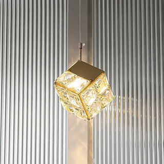 REDOR Crystal Cube Transparent Gilded Chic Ceiling Light – view 2