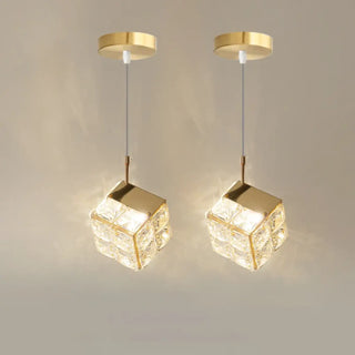 REDOR Crystal Cube Transparent Gilded Chic Ceiling Light – view 3