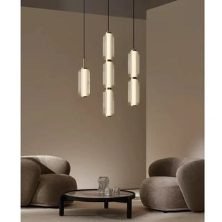 PALA Cylindrical Golden Glass Modern Pendant – view 3