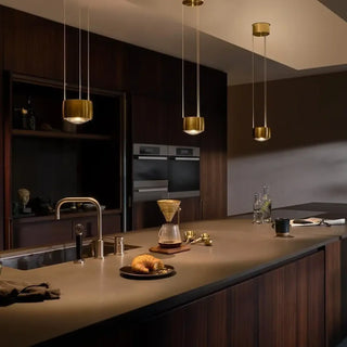 Chic cylindrical pendant light, modern multi height living room ceiling fixture