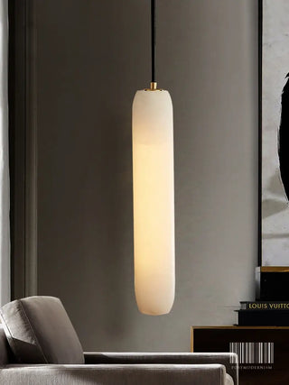 MIRU Vertical Cylindrical Frosted Glass Bedroom Ceiling Light – view 3