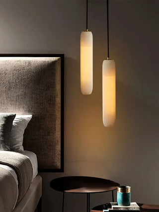 MIRU Vertical Cylindrical Frosted Glass Bedroom Ceiling Light – view 2