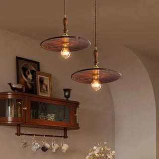 NUTIA Decorative Wood Sculpted Retro Pendant – view 1