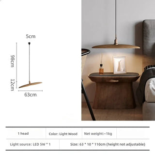 Artisan wooden Zen pendant light, contemporary decorative soft ambient ceiling fixture