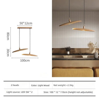 Soft ambient wooden Zen pendant, contemporary decorative ceiling hanging fixture