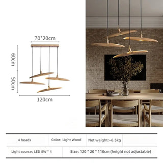 Suspension en bois – Lampe décorative en bois de style zen contemporain avec éclairage d'ambiance doux