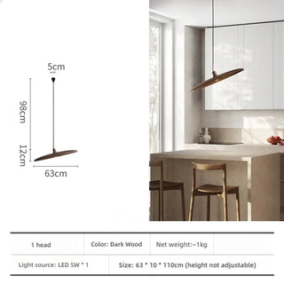 Contemporary Zen wood pendant lamp, decorative soft ambient ceiling hanging light