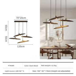 Suspension en bois – Lampe décorative en bois de style zen contemporain avec éclairage d'ambiance doux