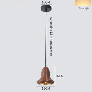 Wood effect hanging lamp, contemporary warm ambient ceiling fixture