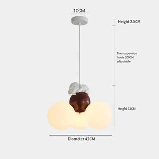 Children's bedroom cloud pendant, soft glow ceiling hanging light fixture
