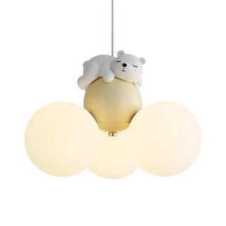 Decorative cloud pendant light, children's soft glow bedroom ceiling fixture