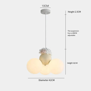 Children's Pendant Light – Cloud Shaped Light | Soft Glow Kids Bedroom Lamp