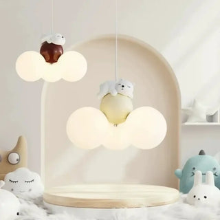 Kids cloud shaped ceiling lamp, soft glow children bedroom pendant light
