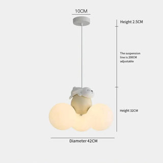 Soft glow cloud ceiling pendant, kids bedroom decorative hanging lamp