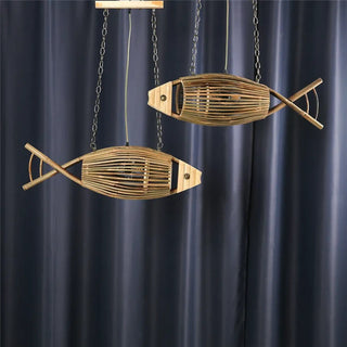 PALILE Decorative Rattan Fish Shape Pendant – view 1