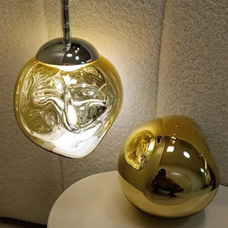 Gold acrylic pendant light, modern designer warm ambient ceiling fixture
