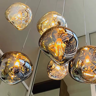 Designer gold acrylic pendant, modern warm ambient ceiling hanging fixture