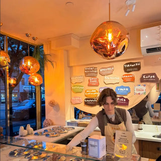 Contemporary gold acrylic pendant lamp, modern warm ambient ceiling fixture