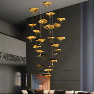 KUTURY Artistic Gilded Sculpted Leaf Ceiling Light – view 14