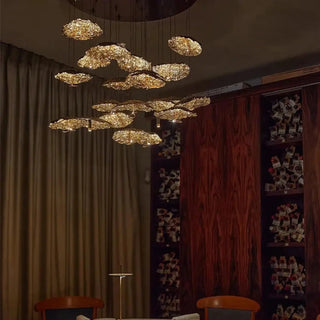 KUTURY Artistic Gilded Sculpted Leaf Ceiling Light – view 7
