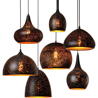 Contemporary matte black pendant light, artistic gold ceiling hanging fixture