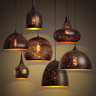 Designer black pendant lamp, artistic gold accent modern ceiling hanging light